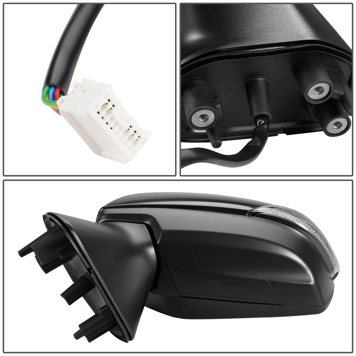 RETROVISOR MIRROR - OEM - 15-19 SUBARU LEGACY, OUTBACK - POWERED - HEATED - W/ SIGNAL LIGHT - W/ BSD - FOLDING - BLACK MATERIAL - LEFT