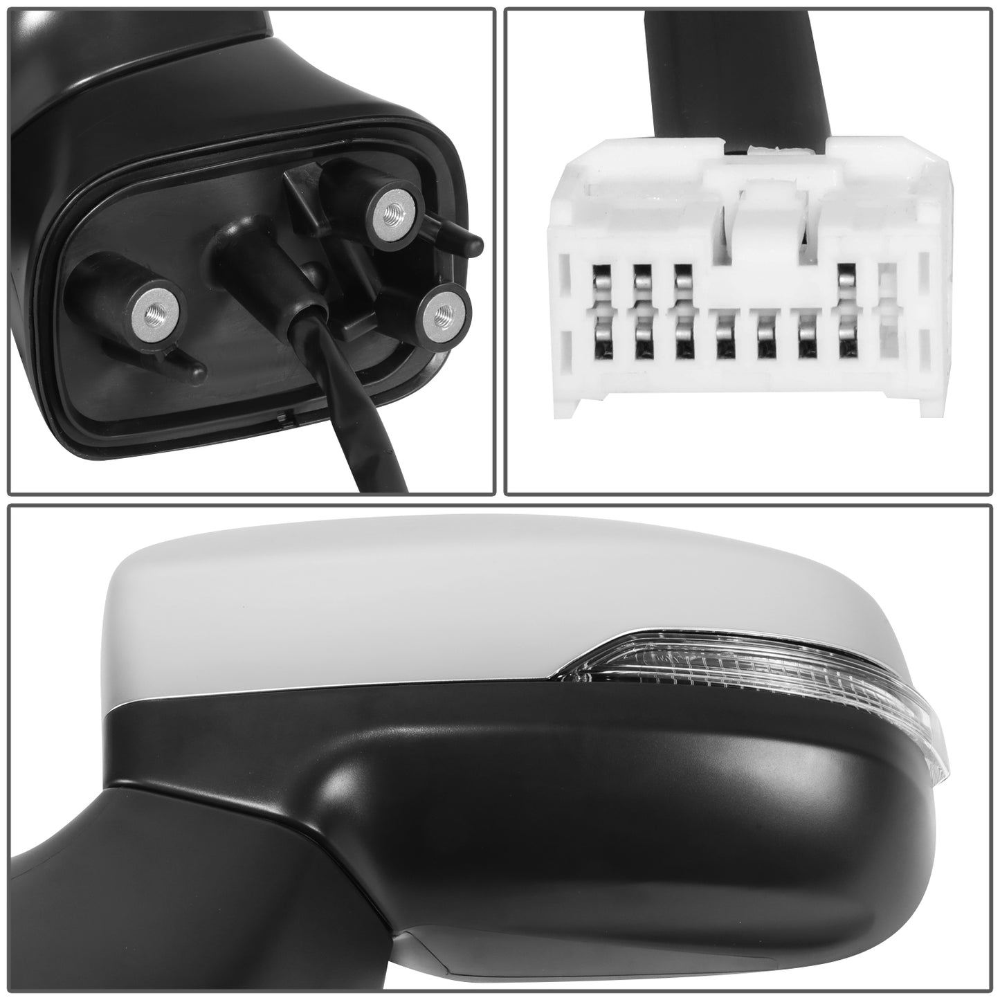 RETROVISOR MIRROR - OE STYLE - SUBARU LEGACY 18-19 - SUBARU OUTBACK 18-19 - WITH POWER WITH HEATED WITH SIGNAL SILVER COVER - DRIVER SIDE - SMOOTH - BLACK / SILVER