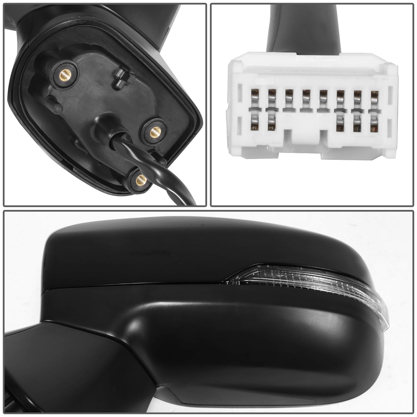 RETROVISOR MIRROR - OE STYLE - SUBARU IMPREZA 17-23 - WITH POWER WITH HEATED GLASS WITH SIGNAL WITH BLIND SPOT - DRIVER SIDE - PAINT TO MATCH - BLACK