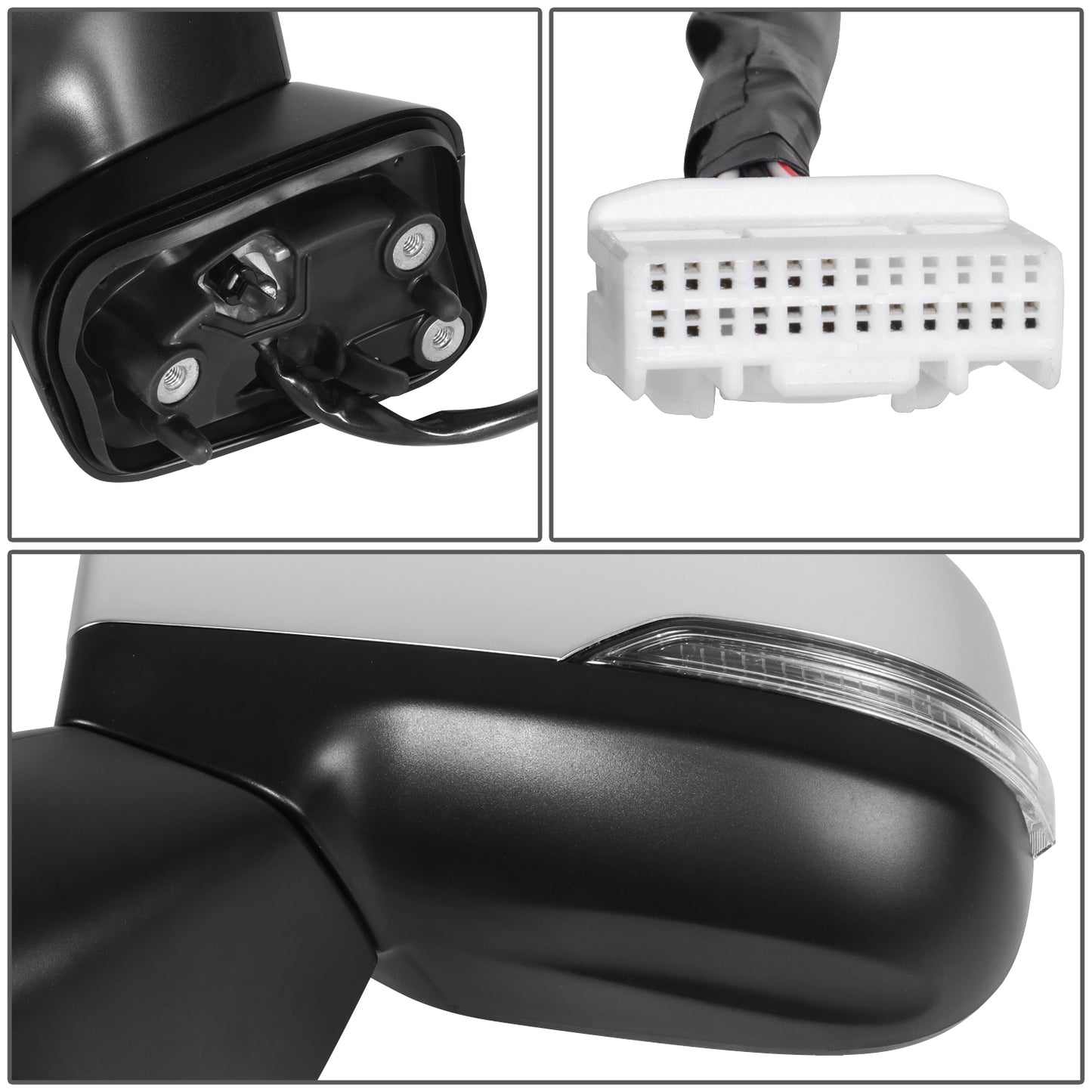 RETROVISOR MIRROR - OE STYLE - SUBARU FORESTER 19-24 - WITH POWER WITH HEATED WITH SIGNAL WITH BLIND SPOT WITH MEMORY CHROME COVER - DRIVER SIDE - SMOOTH - BLACK / CHROME