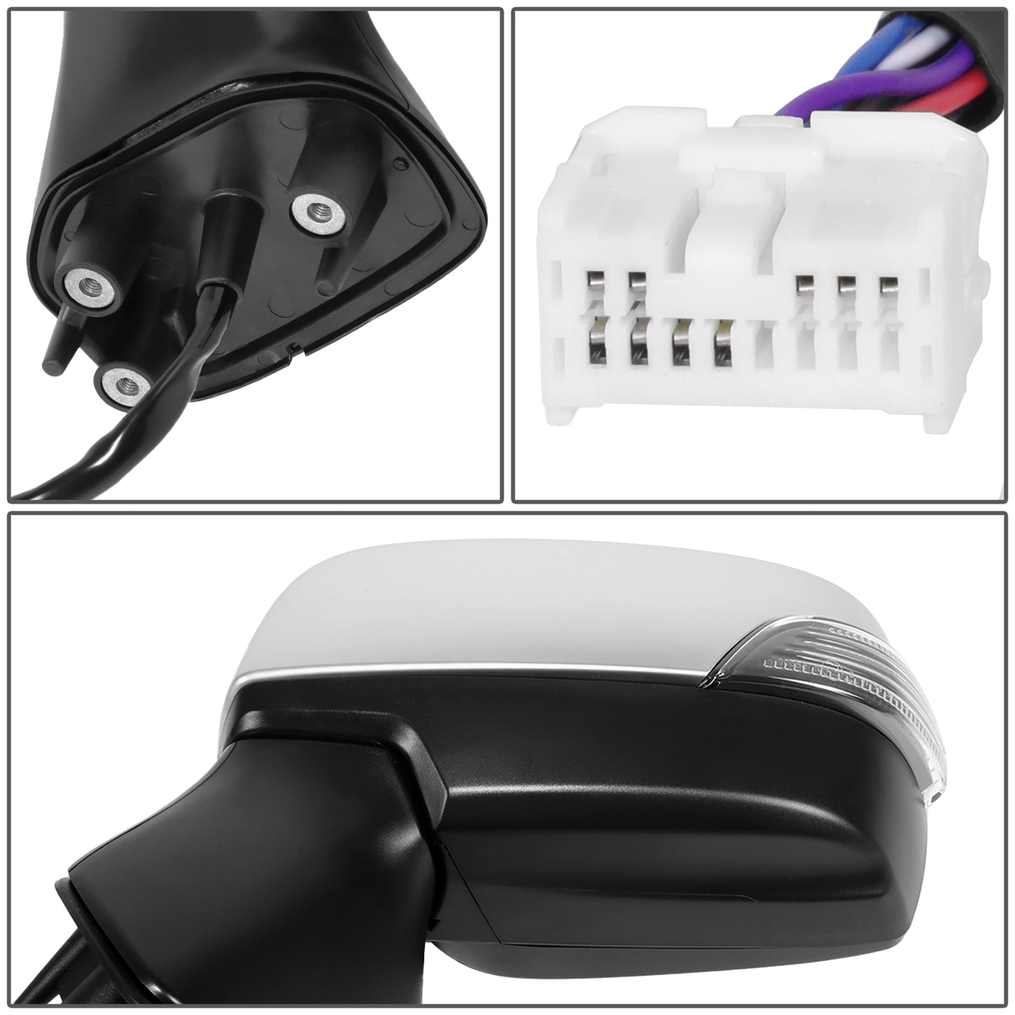 RETROVISOR MIRROR - SUBARU LEGACY 2015-2017 / SUBARU OUTBACK 2015-2017 - WITH POWER - WITH HEATED - WITH BLIND SPOT - WITH SIGNAL SILVER COVER - OE STYLE - DRIVER LEFT SIDE