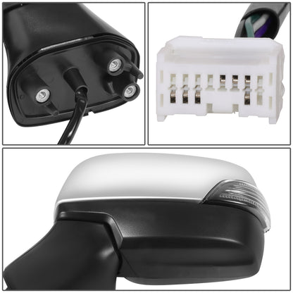 RETROVISOR MIRROR - OE STYLE - SUBARU LEGACY 15-17 - SUBARU OUTBACK 15-17 - WITH POWER WITH HEATED WITH SIGNAL SILVER COVER - DRIVER SIDE - SMOOTH - BLACK / SILVER