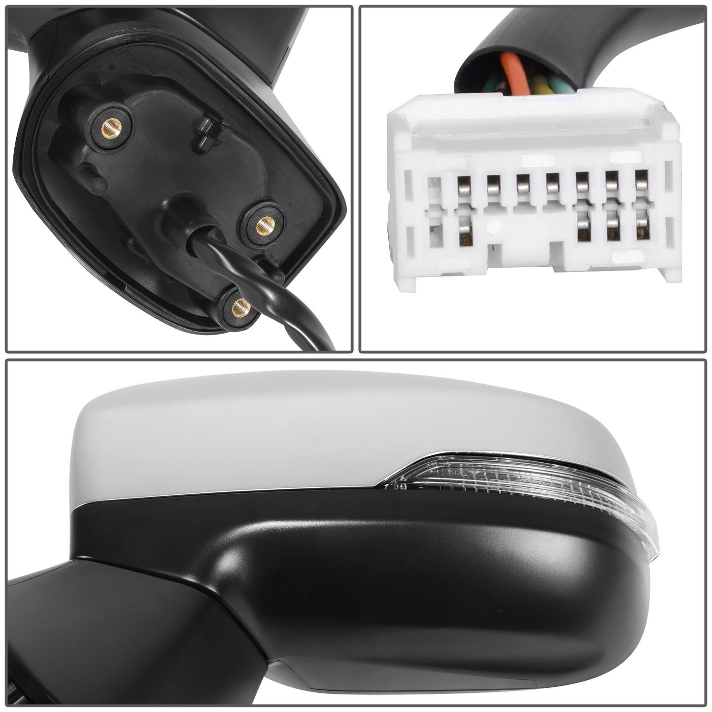 RETROVISOR MIRROR - OE STYLE - SUBARU IMPREZA 17-23 - WITH POWER WITH HEATED GLASS WITH SIGNAL CHROME COVER - DRIVER SIDE - SMOOTH - BLACK / CHROME