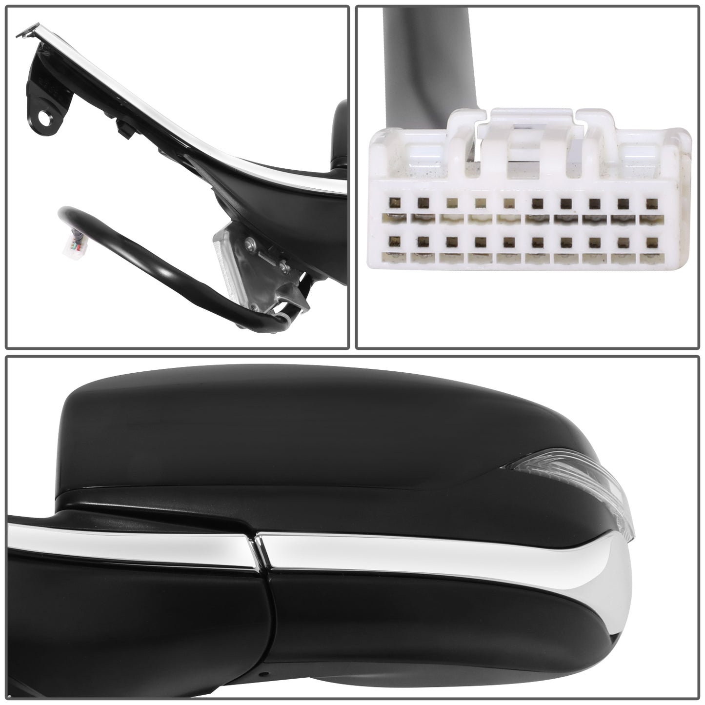 RETROVISOR MIRROR - OE STYLE - SUBARU LEGACY 20-24 - SUBARU OUTBACK 20-24 - WITH POWER WITH HEATED WITH SIGNAL WITH BLIND SPOT WITH MEMORY - DRIVER SIDE - PAINT TO MATCH - BLACK