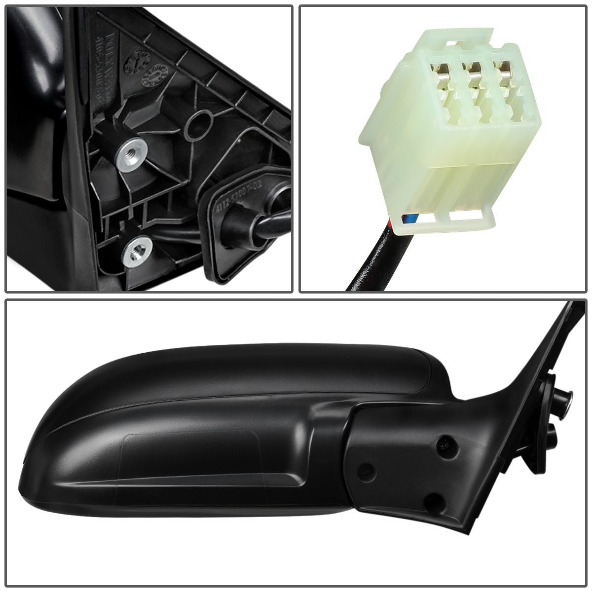 RETROVISOR MIRROR - OEM - 04-08 SUBARU FORESTER X - POWERED - TEXTURED - BLACK - RIGHT