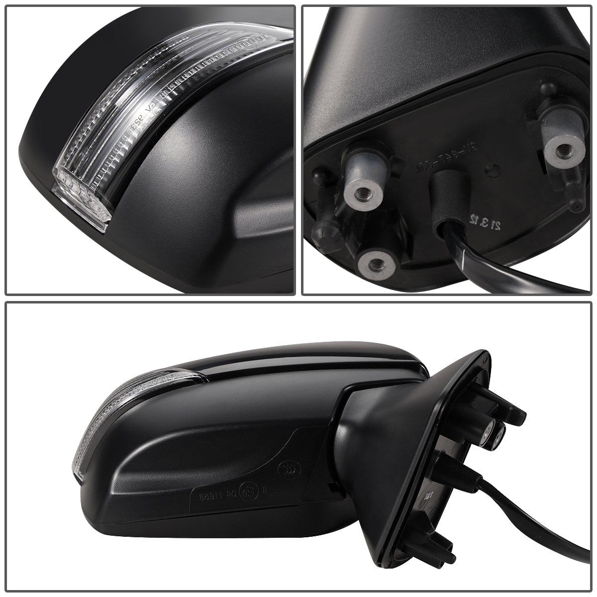 RETROVISOR MIRROR - OEM - 12-17 SUBARU CROSSTEK - POWERED - HEATED - W/ SIGNAL LIGHT - FOLDING - BLACK MATERIAL - RIGHT