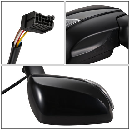 RETROVISOR MIRROR - OEM - 12-17 SUBARU CROSSTEK - POWERED - HEATED - W/ SIGNAL LIGHT - FOLDING - BLACK MATERIAL - RIGHT