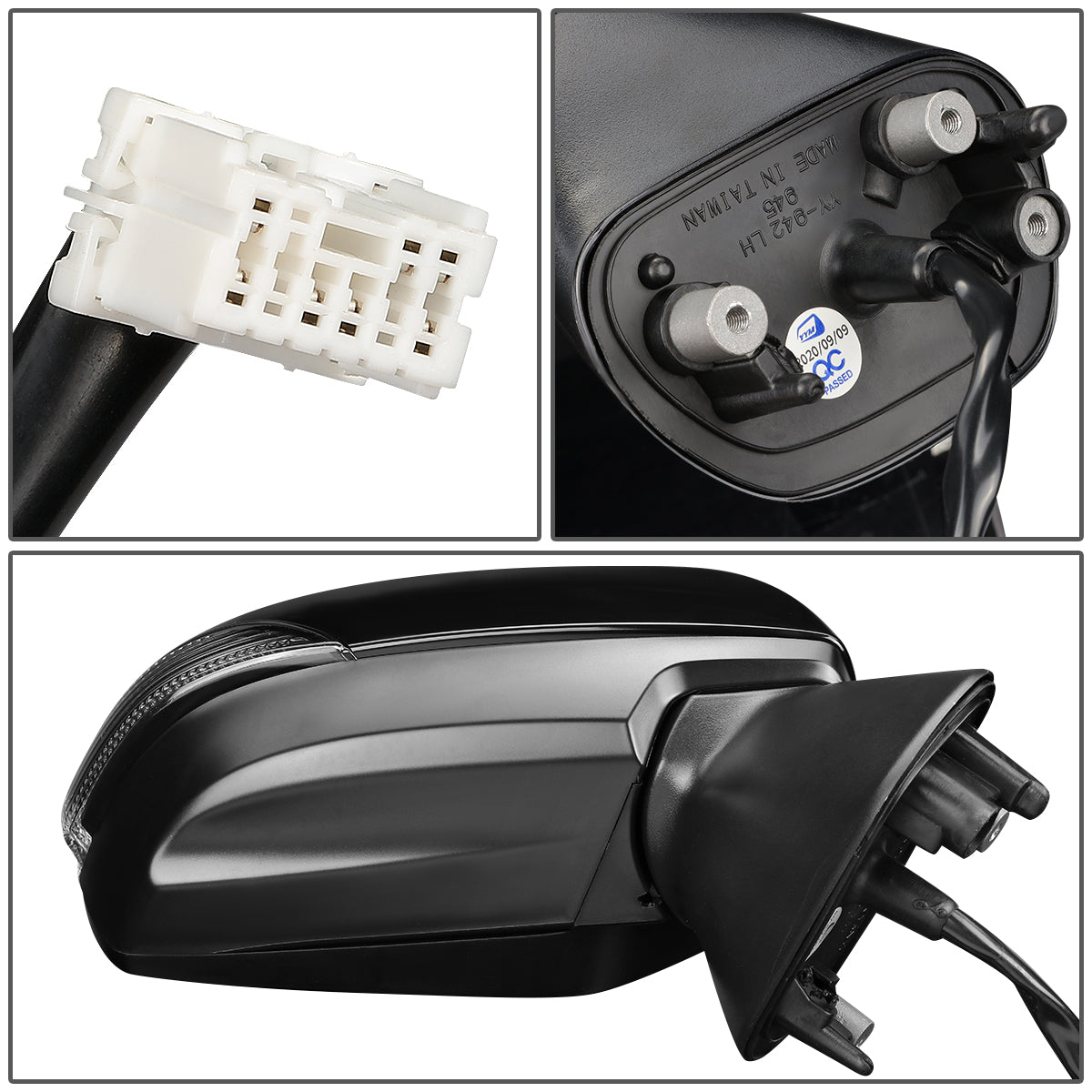 RETROVISOR MIRROR - OEM - 15-16 SUBARU IMPREZA - POWERED - HEATED - W/ SIGNAL LIGHT - FOLDING - BLACK MATERIAL - RIGHT