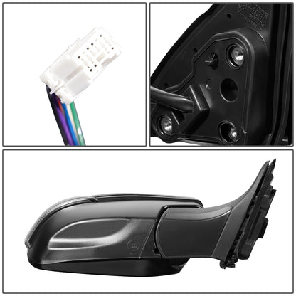 RETROVISOR MIRROR - OEM - 10-14 SUBARU LEGACY, OUTBACK - POWERED - HEATED - W/ SIGNAL LIGHT - FOLDING - TEXTURED - BLACK MATERIAL - RIGHT