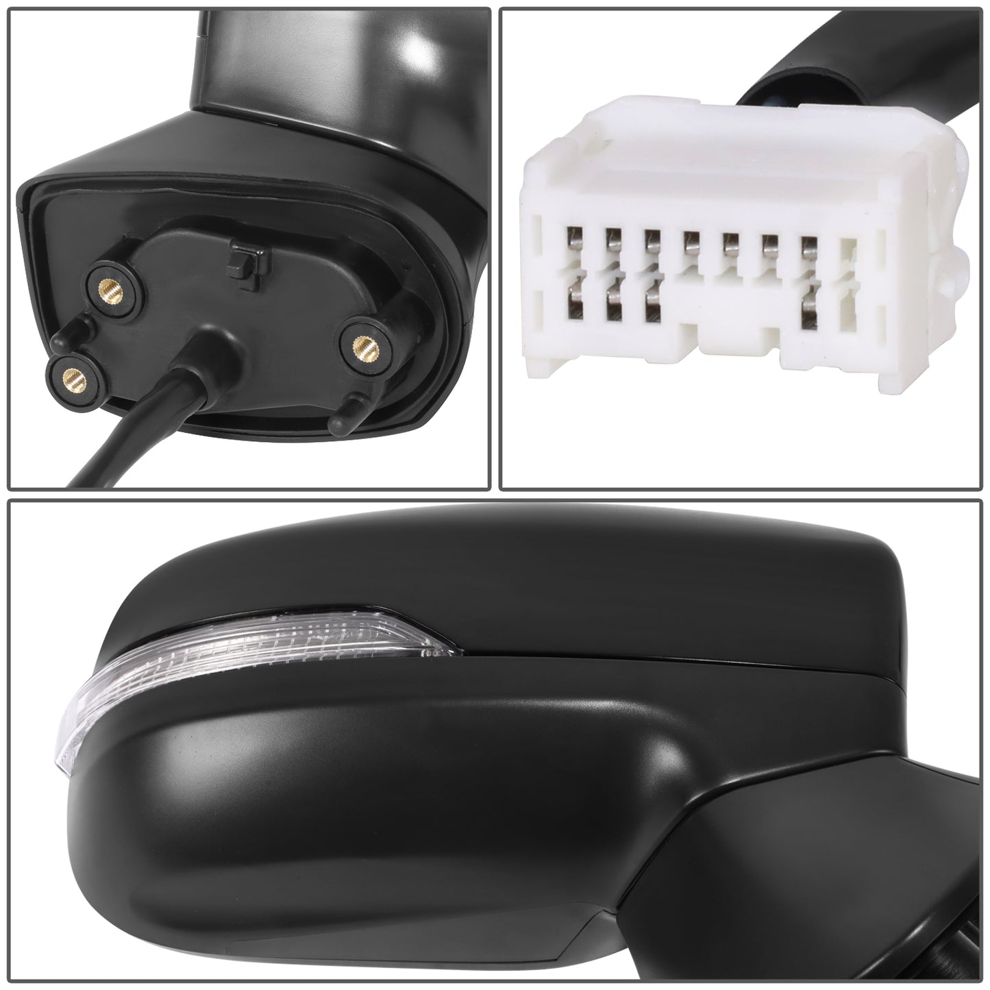 RETROVISOR MIRROR - OE STYLE - SUBARU IMPREZA 17-23 - WITH POWER WITH HEATED WITH SIGNAL - PASSENGER SIDE - PAINT TO MATCH - BLACK