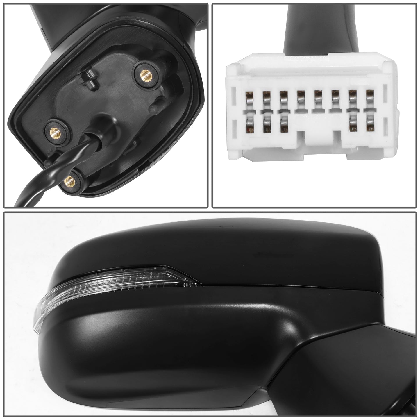 RETROVISOR MIRROR - OE STYLE - SUBARU IMPREZA 17-23 - WITH POWER WITH HEATED GLASS WITH SIGNAL WITH BLIND SPOT - PASSENGER SIDE - PAINT TO MATCH - BLACK