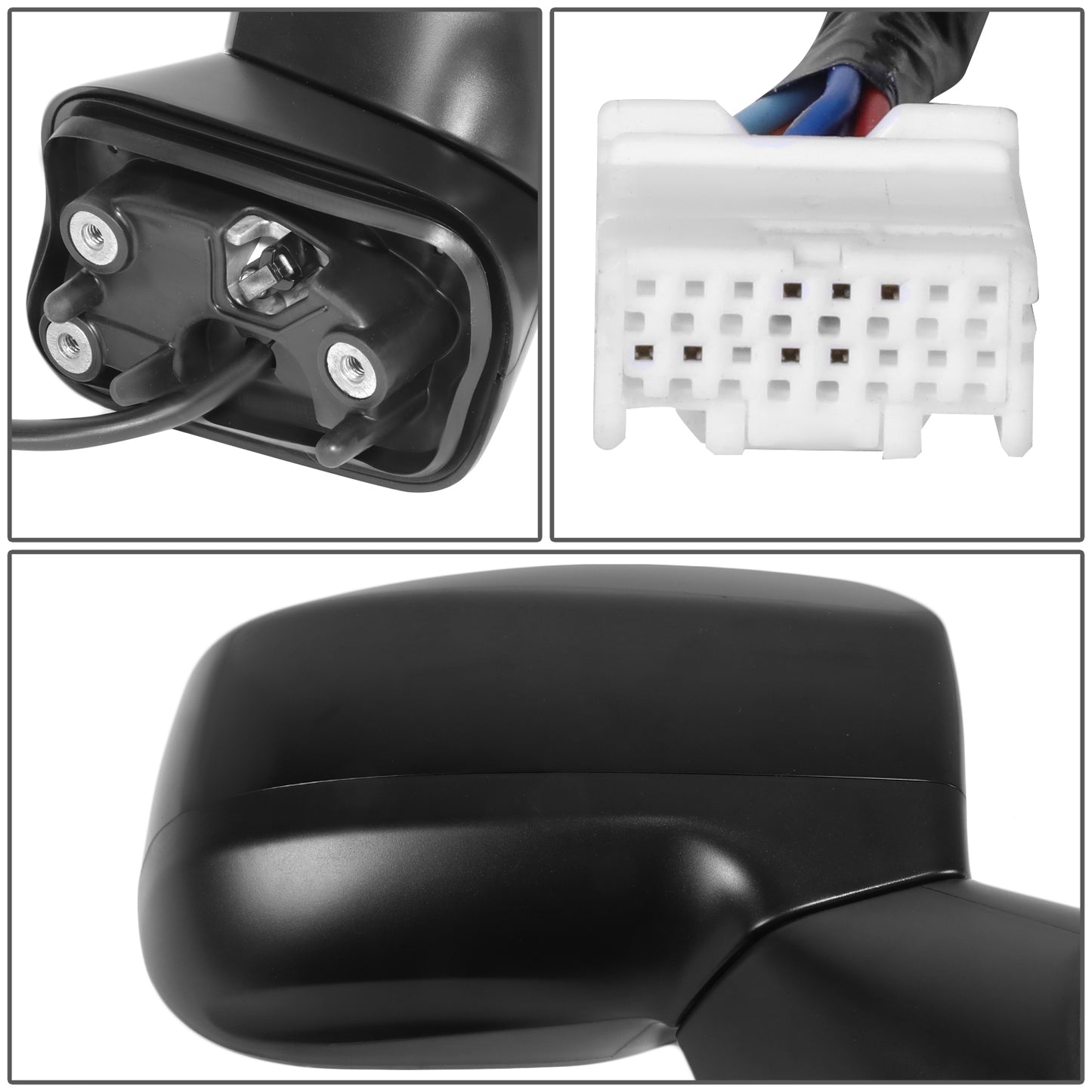 RETROVISOR MIRROR - OE STYLE - SUBARU FORESTER 2019-2024 - WITH POWER GLOSS COVER - PASSENGER RIGHT SIDE - BLACK