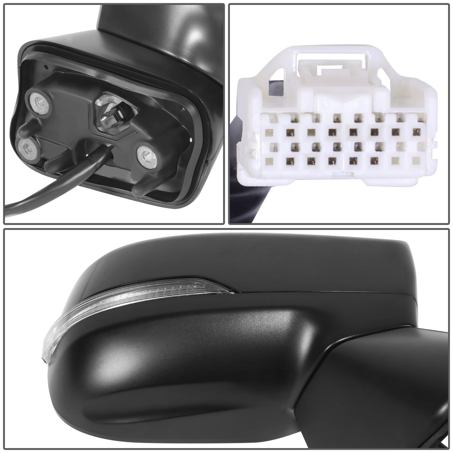 RETROVISOR MIRROR - OE STYLE - SUBARU FORESTER 2019-2024 - WITH POWER WITH HEATED WITH SIGNAL - PASSENGER RIGHT SIDE - BLACK