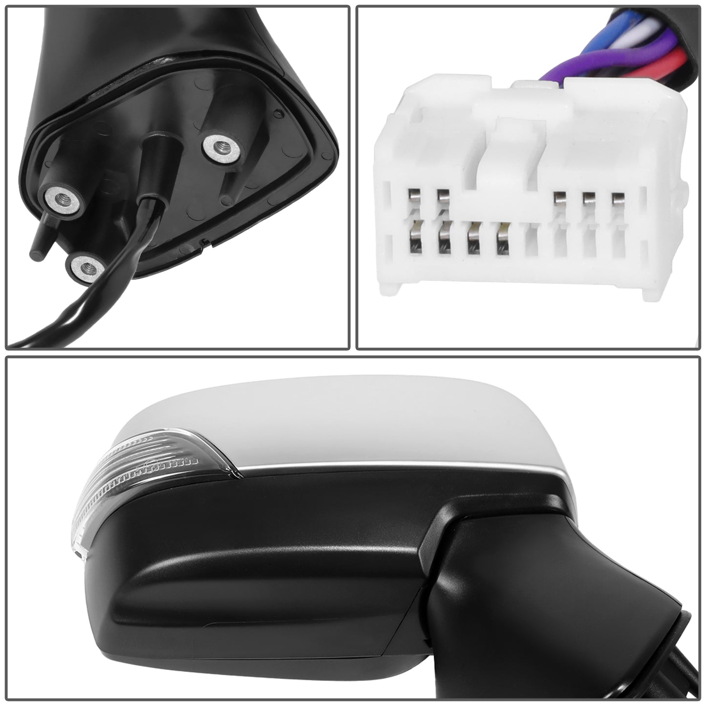 RETROVISOR MIRROR - SUBARU LEGACY 2015-2017 / SUBARU OUTBACK 2015-2017 - WITH POWER - WITH HEATED - WITH BLIND SPOT - WITH SIGNAL SILVER COVER - OE STYLE - PASSENGER RIGHT SIDE