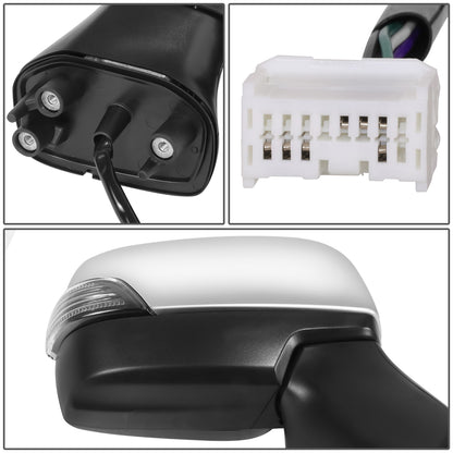 RETROVISOR MIRROR - OE STYLE - SUBARU LEGACY 15-17 - SUBARU OUTBACK 15-17 - WITH POWER WITH HEATED WITH SIGNAL SILVER COVER - PASSENGER SIDE - SMOOTH - BLACK / SILVER