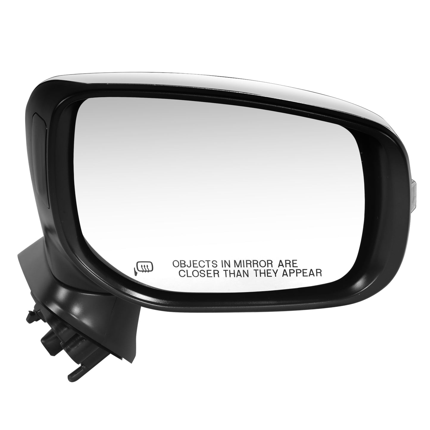 RETROVISOR MIRROR - OE STYLE - SUBARU IMPREZA 17-23 - WITH POWER WITH HEATED GLASS WITH SIGNAL CHROME COVER - PASSENGER SIDE - SMOOTH - BLACK / CHROME