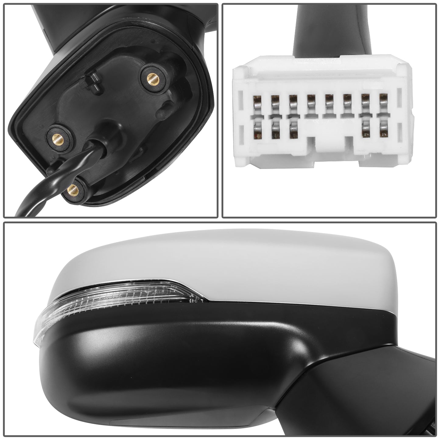 RETROVISOR MIRROR - OE STYLE - SUBARU IMPREZA 17-23 - WITH POWER WITH HEATED GLASS WITH SIGNAL WITH BLIND SPOT CHROME COVER - PASSENGER SIDE - PAINT TO MATCH - BLACK / CHROME