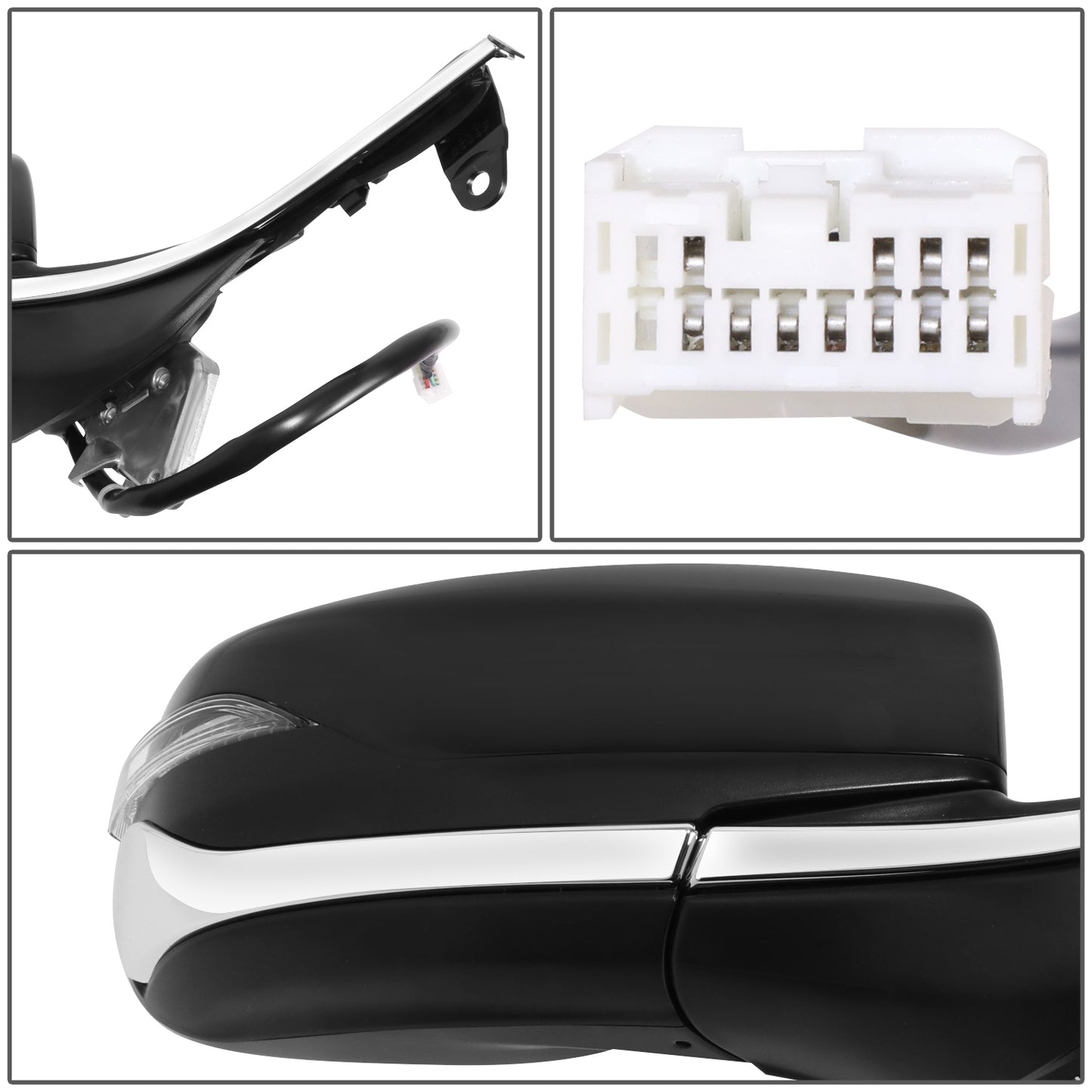 RETROVISOR MIRROR - OE STYLE - SUBARU LEGACY 20-24 - SUBARU OUTBACK 20-24 - WITH POWER WITH HEATED WITH SIGNAL - PASSENGER SIDE - PAINT TO MATCH - BLACK