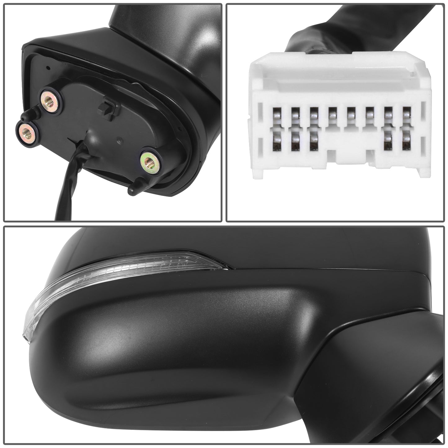 RETROVISOR MIRROR - OE STYLE - SUBARU CROSSTREK 2018-2023 - WITH POWER WITH HEATED WITH BLIND SPOT WITH SIGNAL - PASSENGER RIGHT SIDE - BLACK