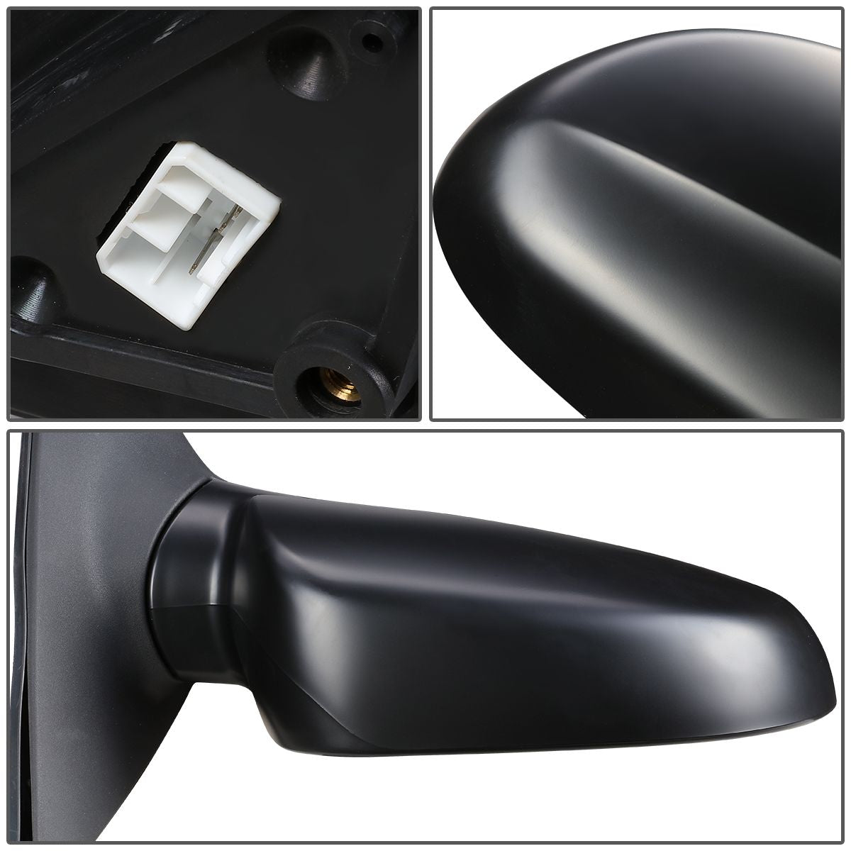 RETROVISOR MIRROR - OEM - 04-08 SUZUKI FORENZA / 05-08 SUZUKI RENO - POWERED - HEATED - PAINTABLE - BLACK - RIGHT