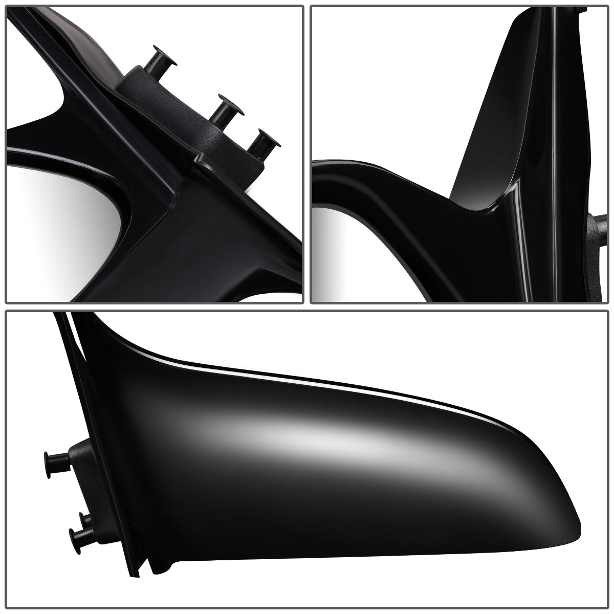 RETROVISOR MIRROR - OEM - 88-92 TOYOTA COROLLA 4-DR - MANUAL - BLACK MATERIAL - LEFT