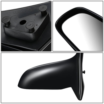 RETROVISOR MIRROR - OEM - 88-92 TOYOTA COROLLA 4-DR - MANUAL - BLACK MATERIAL - LEFT