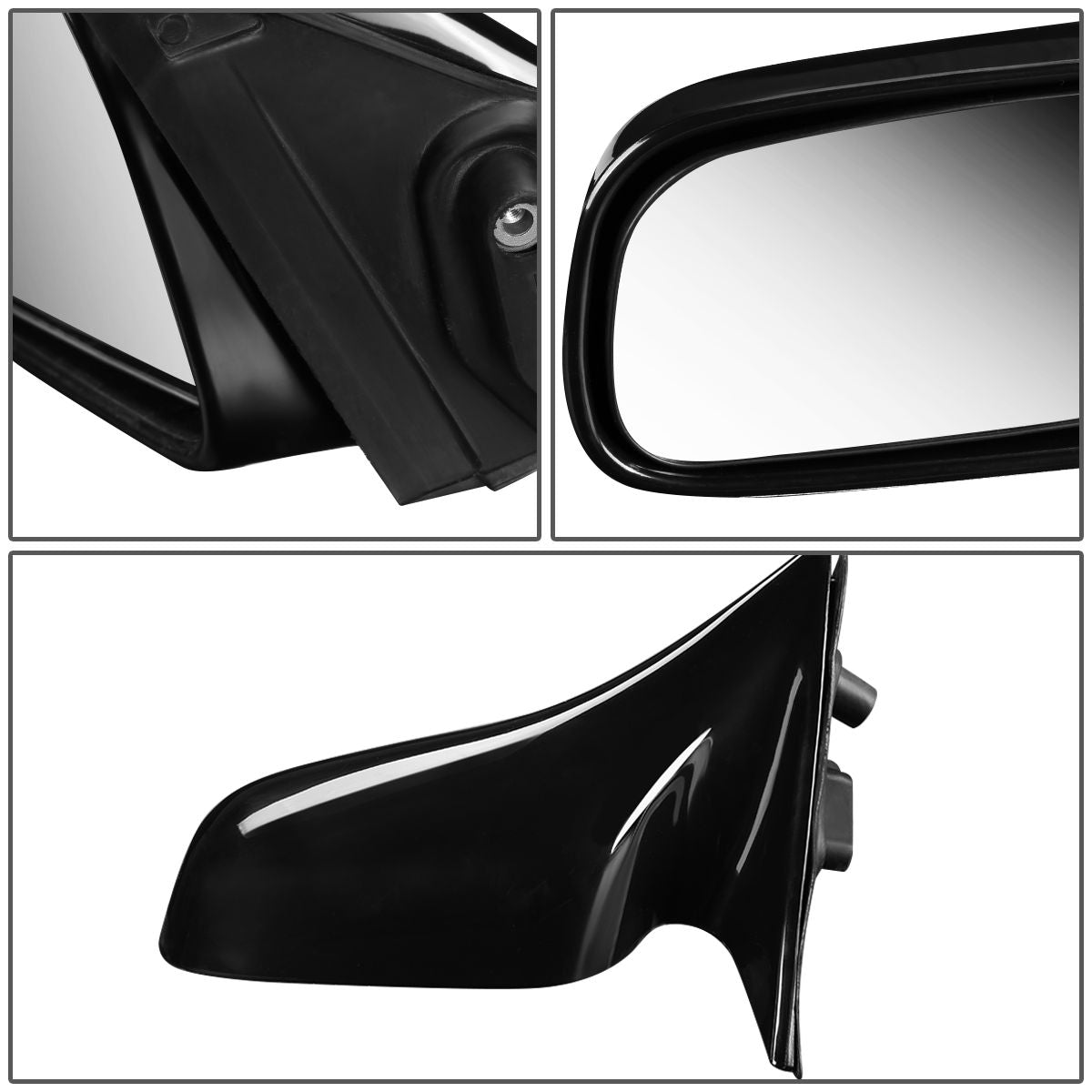 RETROVISOR MIRROR - OEM - 92-96 TOYOTA CAMRY - POWERED - PAINTABLE - BLACK - LEFT