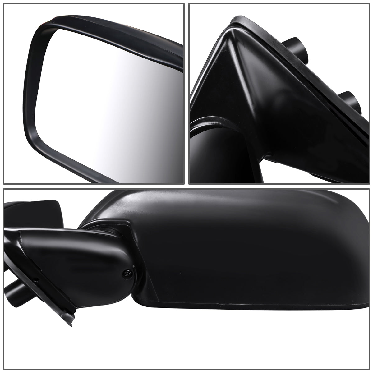 RETROVISOR MIRROR - OEM - 95-00 TOYOTA TACOMA - MANUAL - FOLDING - W/O OFF ROAD PACKAGE - TEXTURED - BLACK - LEFT