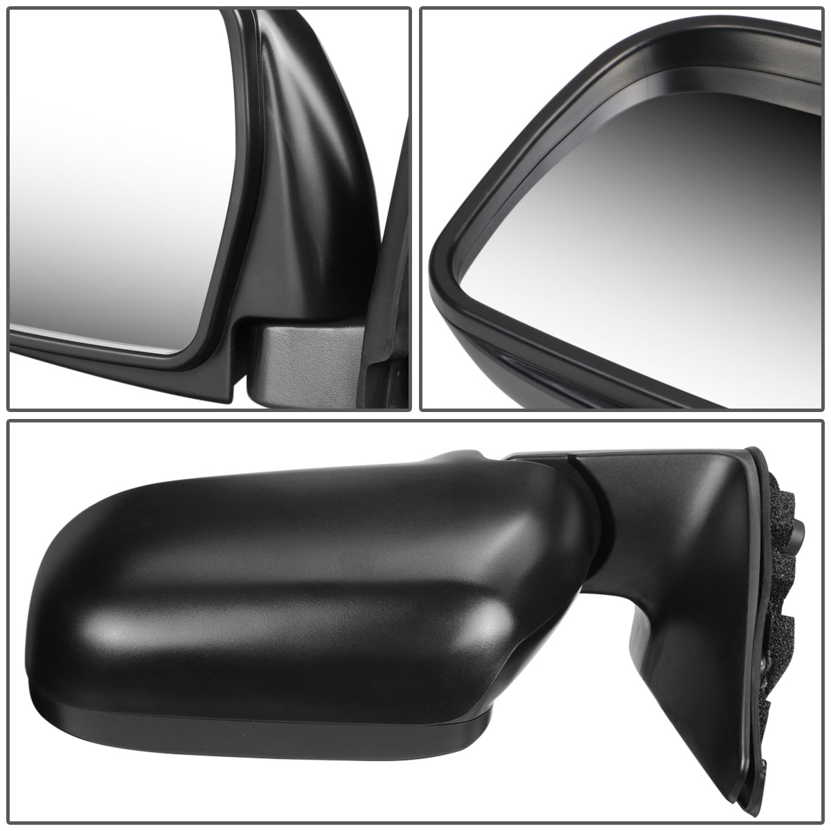 RETROVISOR MIRROR - OEM - 93-98 TOYOTA T100 - MANUAL - BLACK MATERIAL - LEFT
