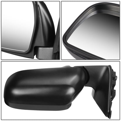 RETROVISOR MIRROR - OEM - 93-98 TOYOTA T100 - MANUAL - BLACK MATERIAL - LEFT