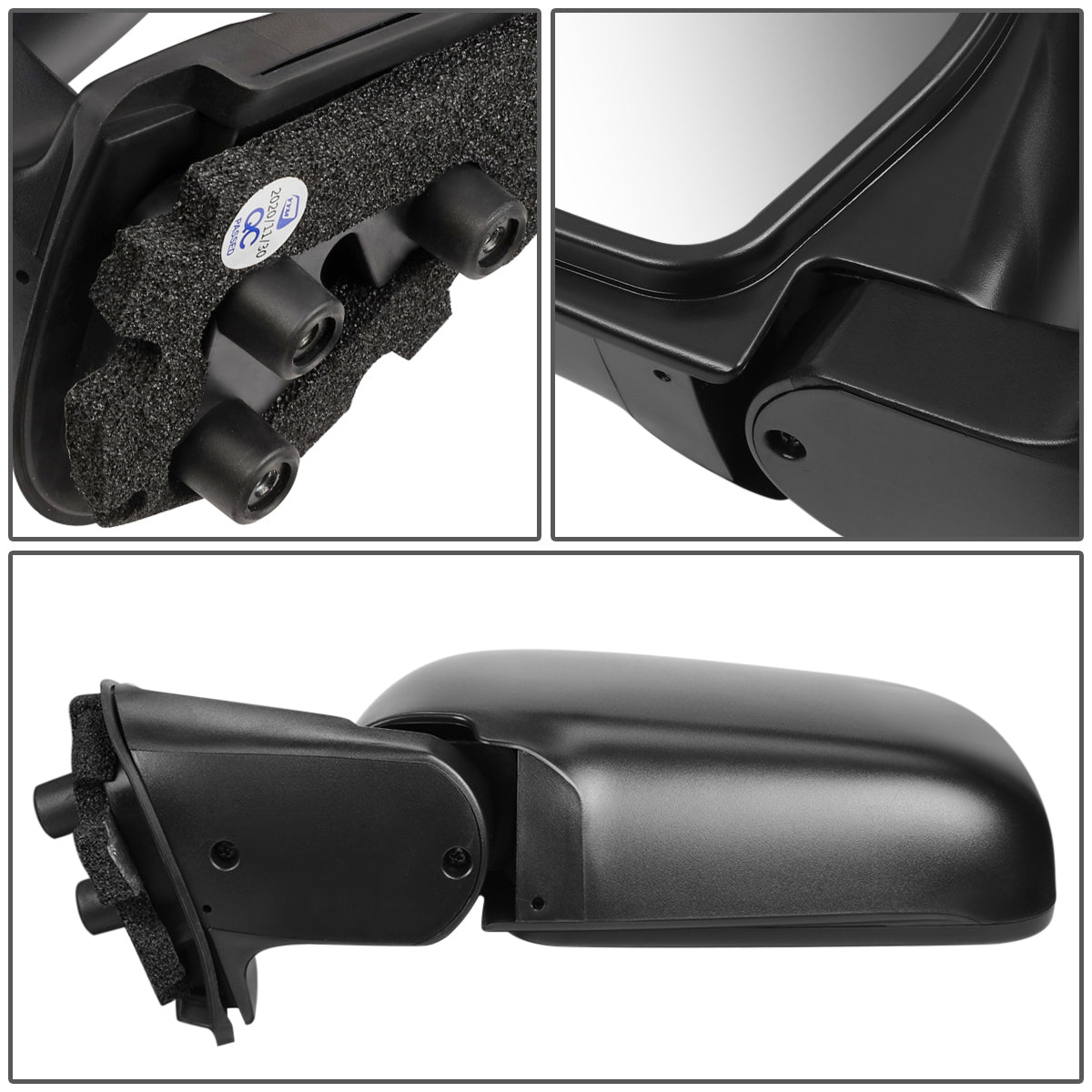 RETROVISOR MIRROR - OEM - 93-98 TOYOTA T100 - MANUAL - BLACK MATERIAL - LEFT