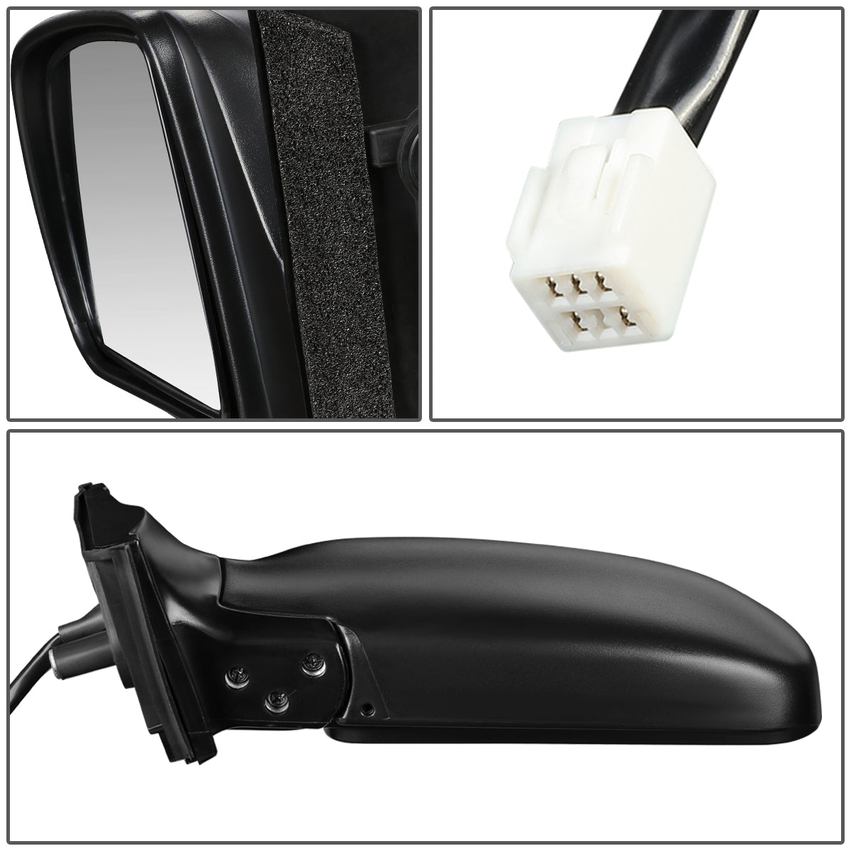 RETROVISOR MIRROR - OEM - 98-03 TOYOTA SIENNA - POWERED - HEATED - PAINTABLE - BLACK - LEFT