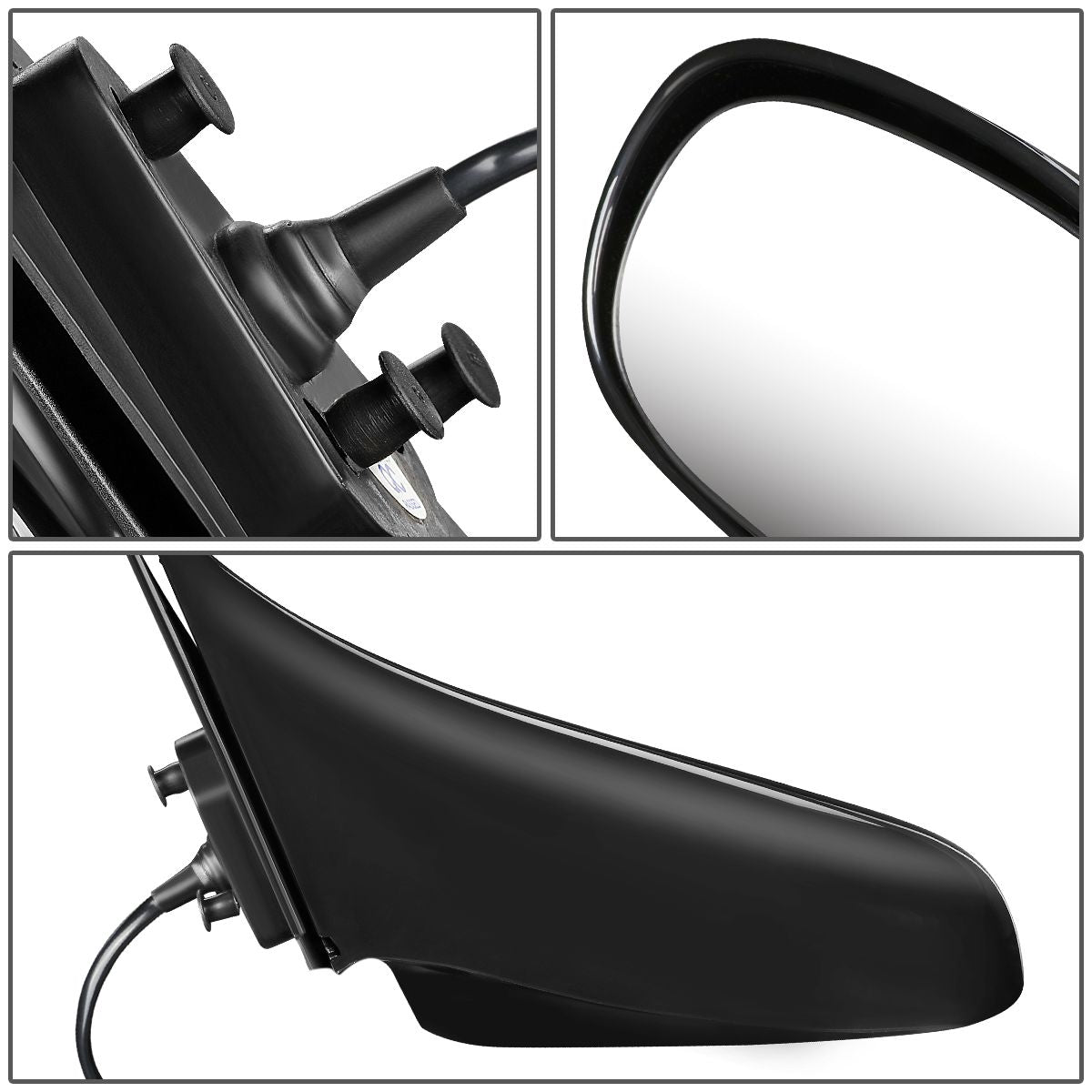 RETROVISOR MIRROR - OEM - 98-02 TOYOTA COROLLA - POWERED - PAINTABLE - BLACK - LEFT