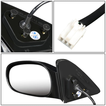 RETROVISOR MIRROR - OEM - 98-02 TOYOTA COROLLA - POWERED - PAINTABLE - BLACK - LEFT