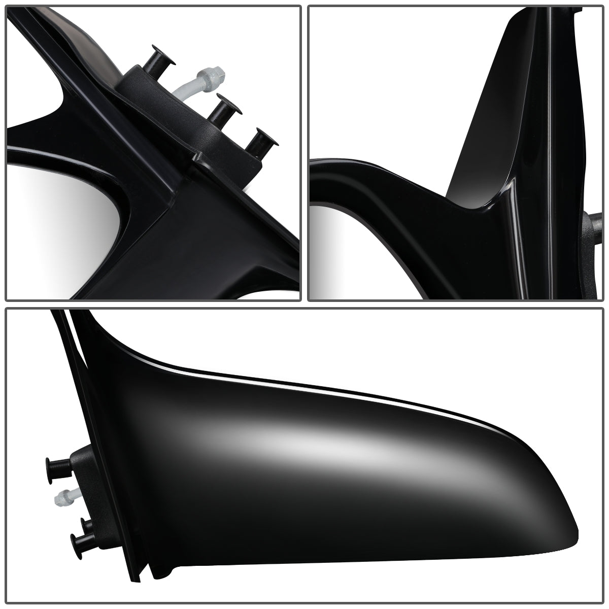 RETROVISOR MIRROR - OEM - 98-00 TOYOTA COROLLA - MANUAL - W/ LEVER - BLACK MATERIAL - LEFT