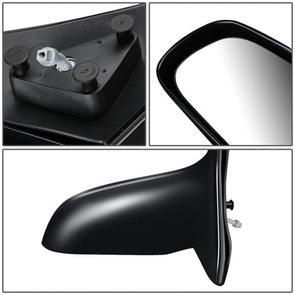 RETROVISOR MIRROR - OEM - 98-00 TOYOTA COROLLA - MANUAL - W/ LEVER - BLACK MATERIAL - LEFT