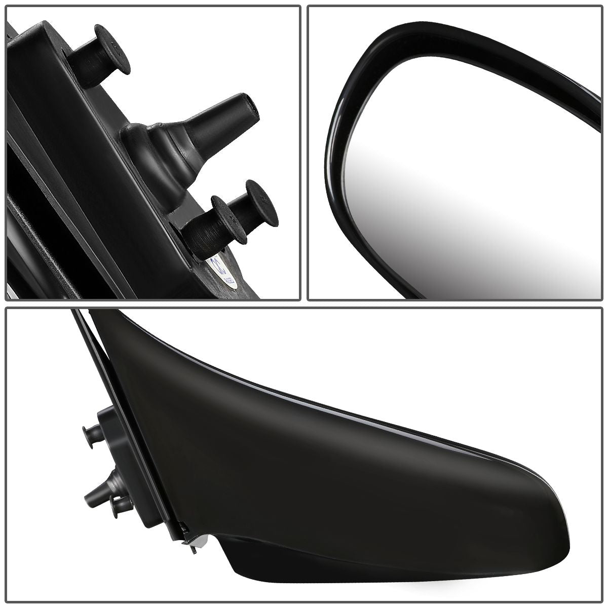 RETROVISOR MIRROR - OEM - 98-02 TOYOTA COROLLA - MANUAL - PAINTABLE - BLACK - LEFT