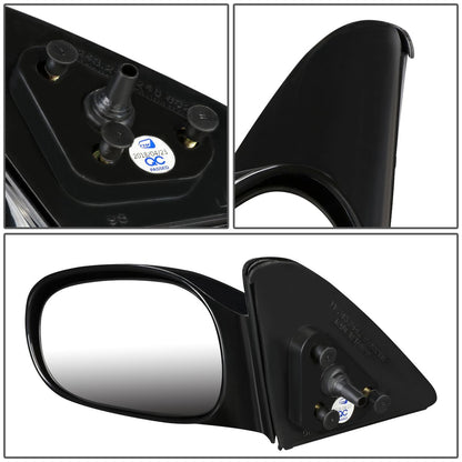 RETROVISOR MIRROR - OEM - 98-02 TOYOTA COROLLA - MANUAL - PAINTABLE - BLACK - LEFT