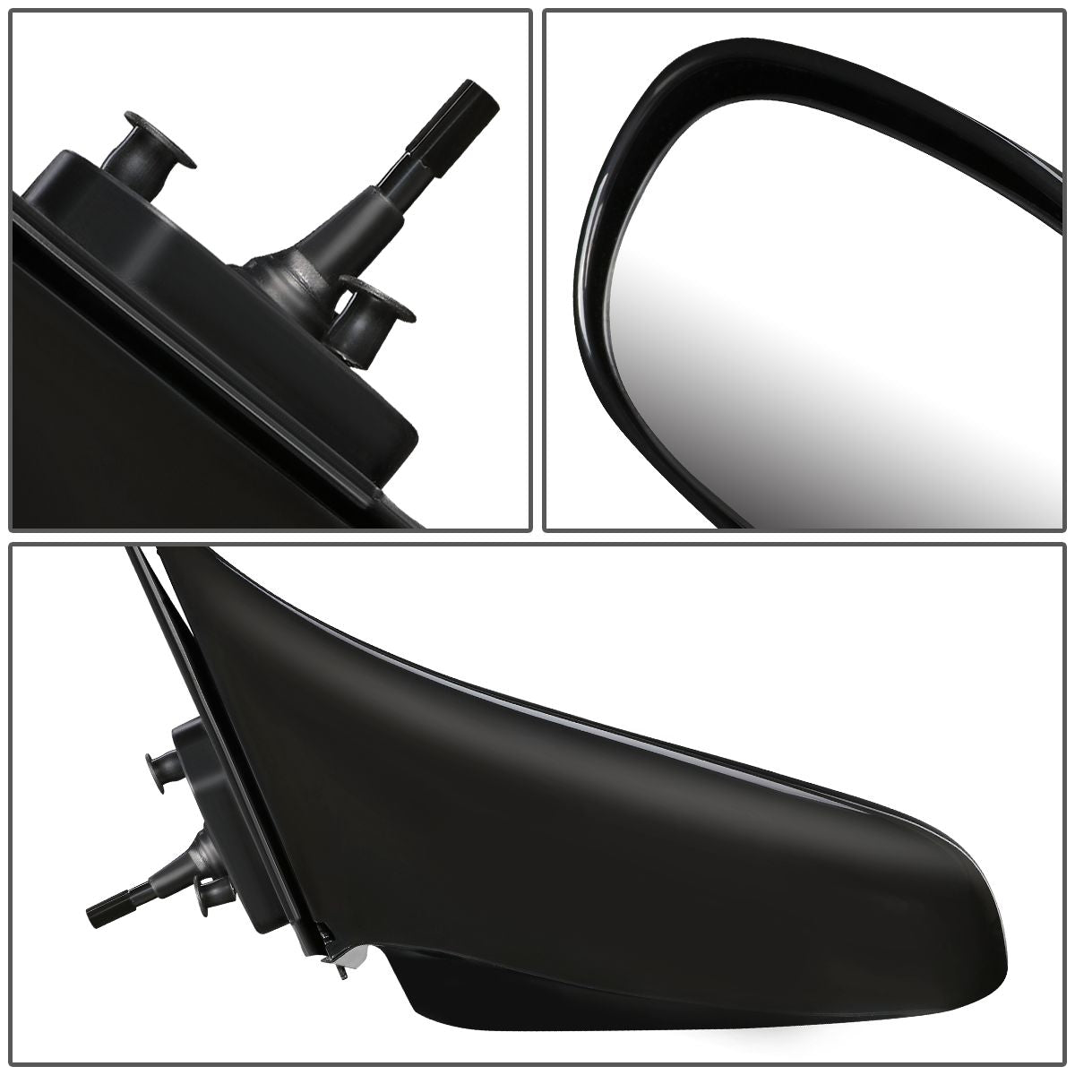 RETROVISOR MIRROR - OEM - 98-02 TOYOTA COROLLA - MANUAL - PAINTABLE - BLACK - LEFT