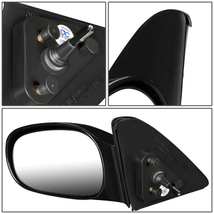 RETROVISOR MIRROR - OEM - 98-02 TOYOTA COROLLA - MANUAL - PAINTABLE - BLACK - LEFT