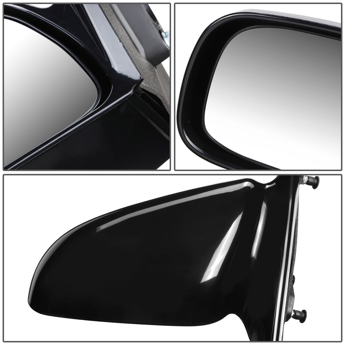 RETROVISOR MIRROR - OEM - 97-01 TOYOTA CAMRY - MANUAL - BLACK MATERIAL - LEFT