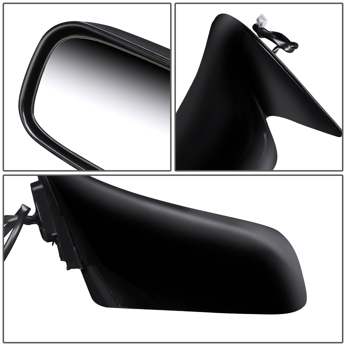 RETROVISOR MIRROR - OEM - 95-99 TOYOTA AVALON - POWERED - BLACK MATERIAL - LEFT