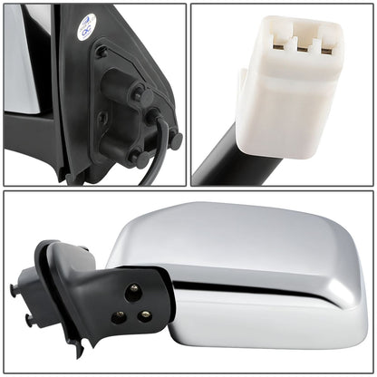 RETROVISOR MIRROR - OEM - 01-04 TOYOTA TACOMA - DOES NOT FIT S-RUNNER MODELS - POWERED - CHROME - LEFT