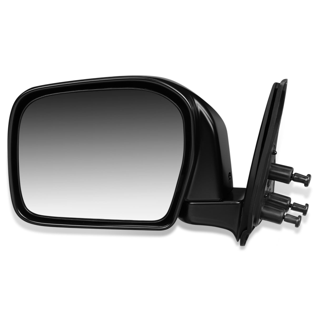 RETROVISOR MIRROR - OEM - 2000 TOYOTA TACOMA WITH OFF ROAD PACKAGE - MANUAL - PAINTABLE - BLACK - LEFT