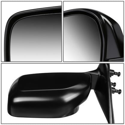 RETROVISOR MIRROR - OEM - 2000 TOYOTA TACOMA WITH OFF ROAD PACKAGE - MANUAL - PAINTABLE - BLACK - LEFT