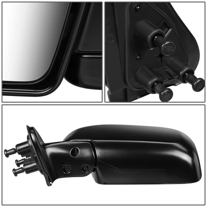 RETROVISOR MIRROR - OEM - 2000 TOYOTA TACOMA WITH OFF ROAD PACKAGE - MANUAL - PAINTABLE - BLACK - LEFT