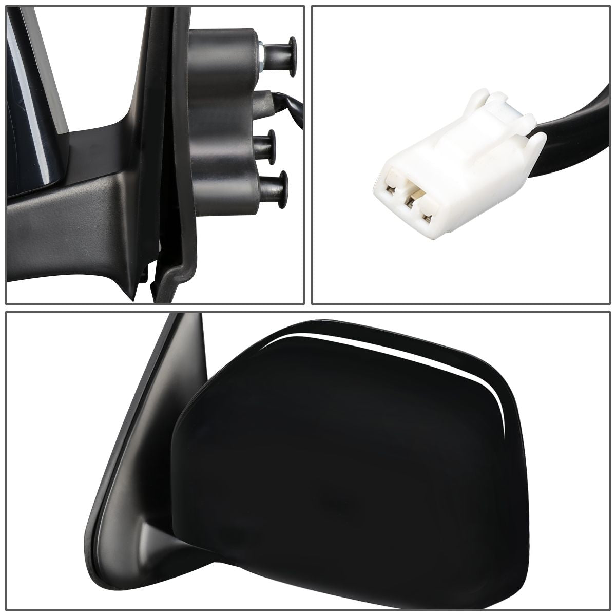 RETROVISOR MIRROR - OEM - 01-04 TOYOTA TACOMA - DOES NOT FIT S-RUNNER MODELS - POWERED - PAINTABLE - BLACK - LEFT