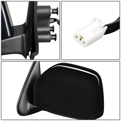 RETROVISOR MIRROR - OEM - 01-04 TOYOTA TACOMA - DOES NOT FIT S-RUNNER MODELS - POWERED - PAINTABLE - BLACK - LEFT