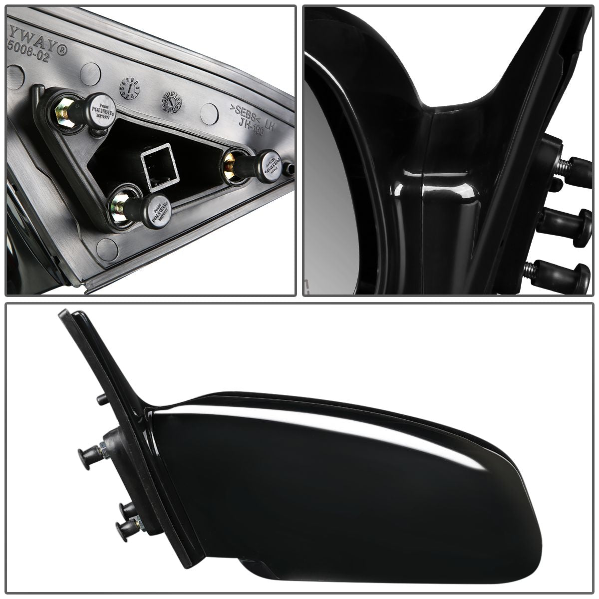 RETROVISOR MIRROR - OEM - 02-06 TOYOTA CAMRY - POWERED - HEATED - PAINTABLE - BLACK - LEFT