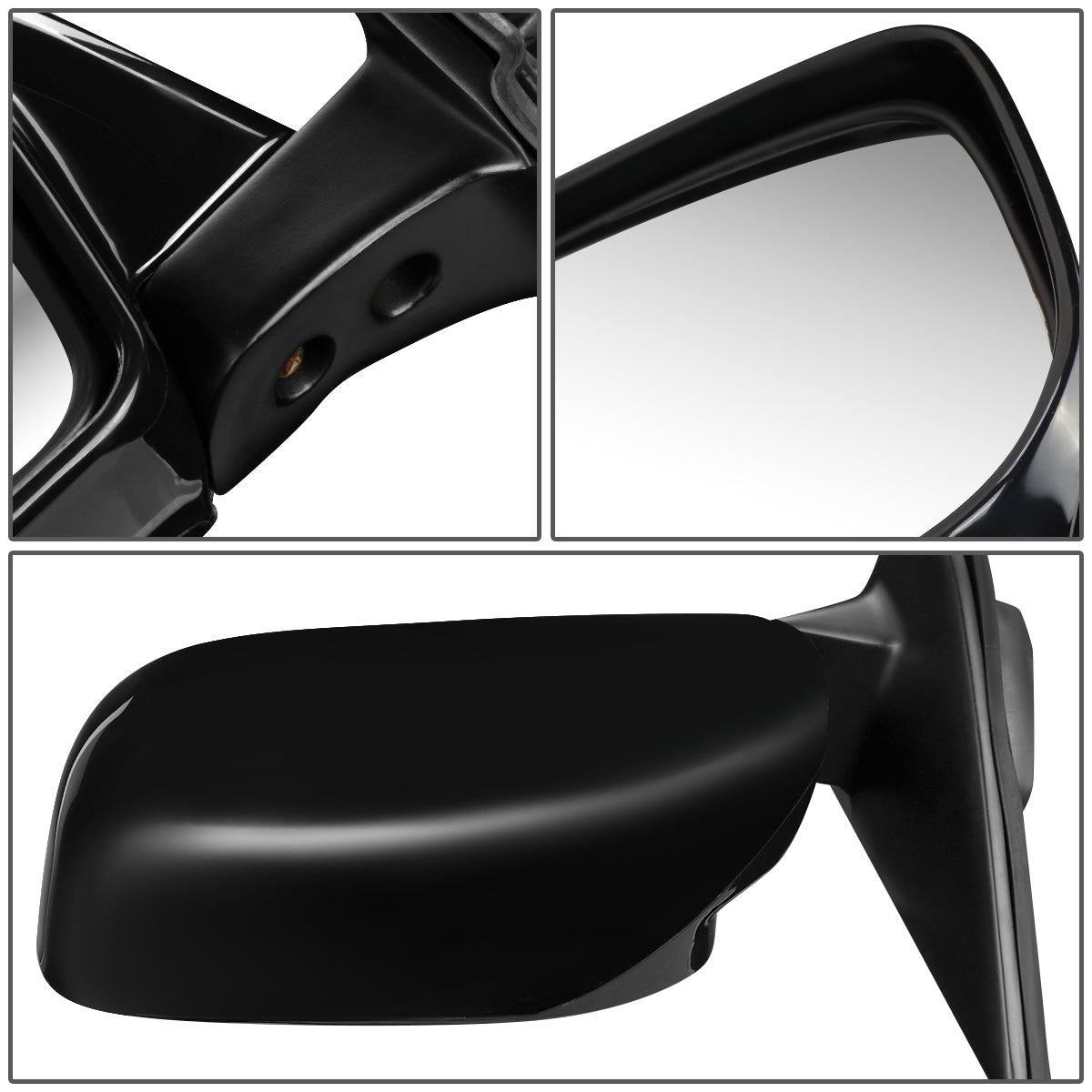 RETROVISOR MIRROR - OEM - 96-02 TOYOTA 4RUNNER - POWERED - FOLDING - BLACK MATERIAL - LEFT